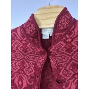 Cherry Lewis Women's Southwest Art-to-Wear Wool Blend Sweater Cardigan Sz Sm‎